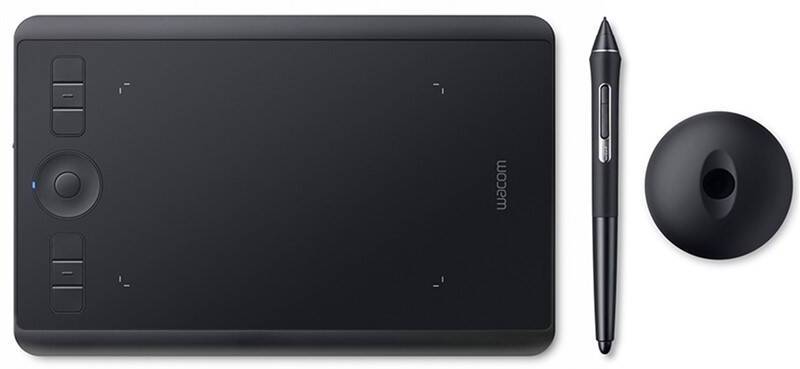 Grafický tablet Wacom Intuos Pro S (PTH460K0B) / 2 tlačítka / detekce 8192 úrovní přítlaku / pracovní plocha 16 x 10 cm / 5080 LPI / černá / ZÁNOVNÍ