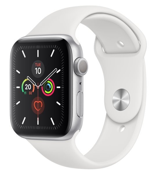 Chytré hodinky Apple Watch Series 5 / 44 mm / 32 GB / GPS / Silver/White / ZÁNOVNÍ