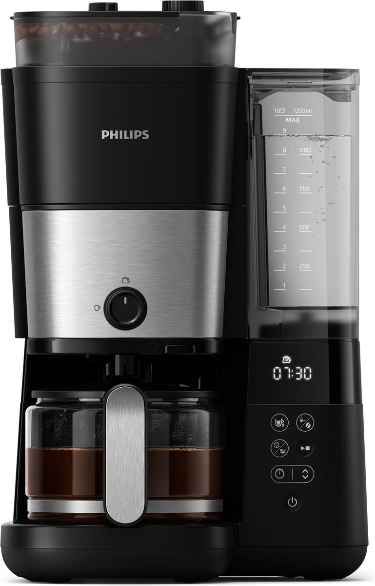 Kávovar na překapávanou kávu Philips All-in-1 Brew HD7888/01 / 1000 W / nerez / černá / ZÁNOVNÍ