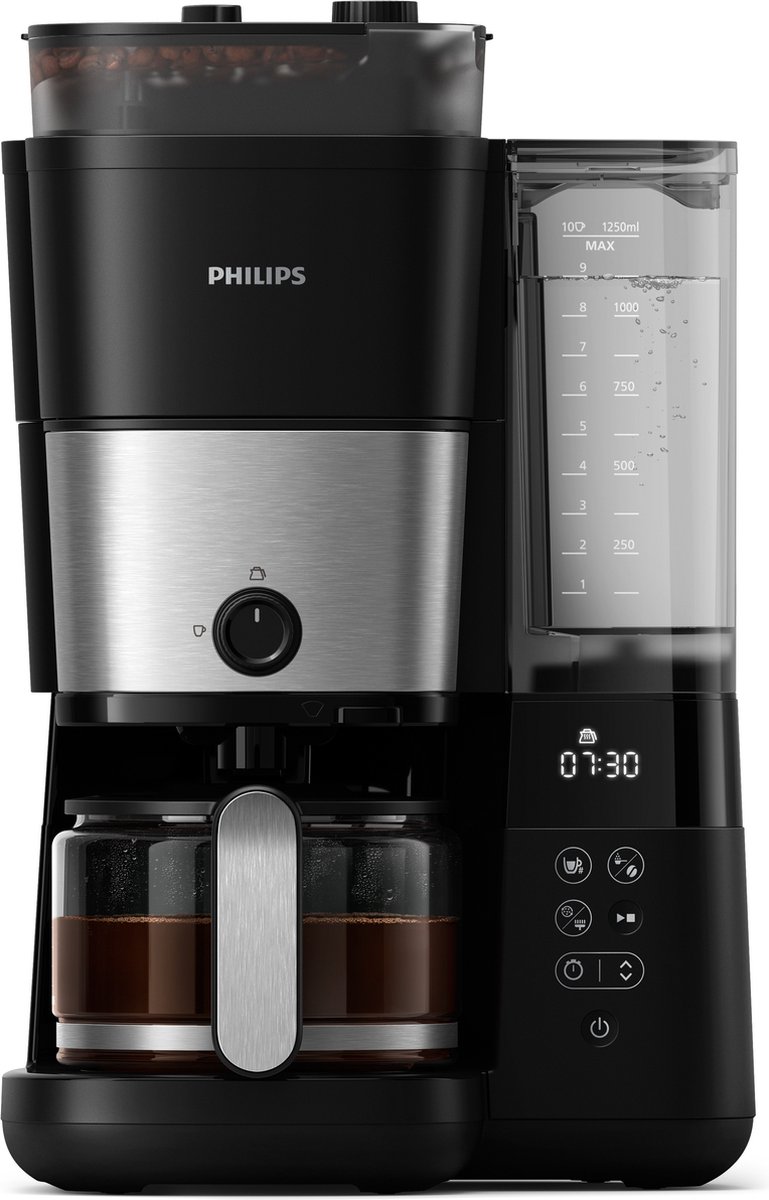 Kávovar na překapávanou kávu Philips All-in-1 Brew HD7888/01 / 1000 W / nerez / černá / ROZBALENO