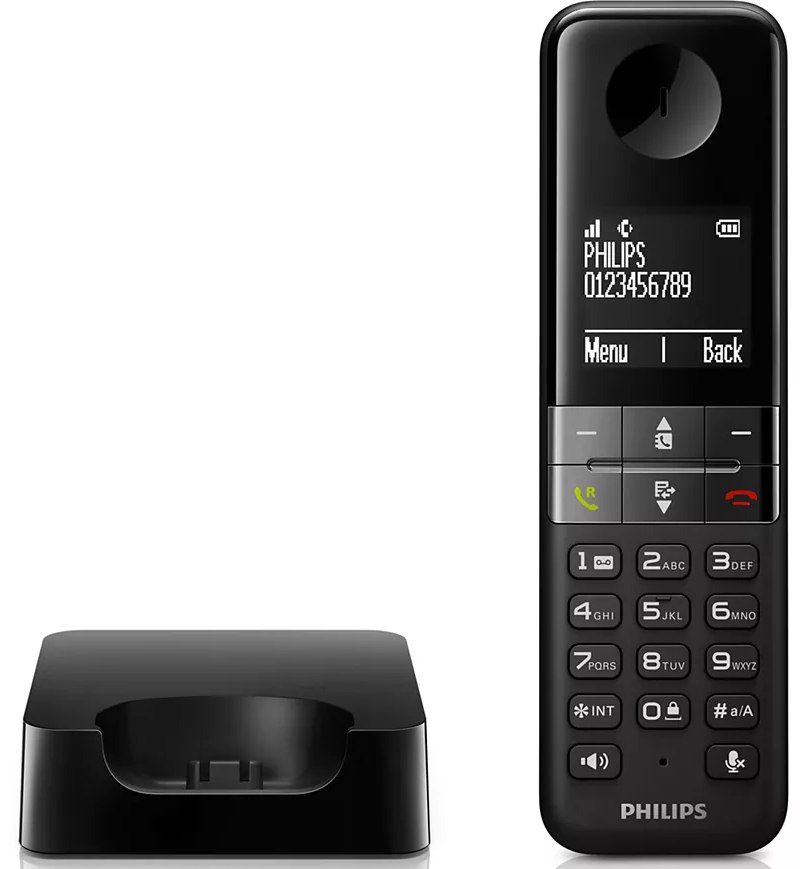Bezdrátový telefon Philips D4701B/01 / 500 mAh / černá / ZÁNOVNÍ