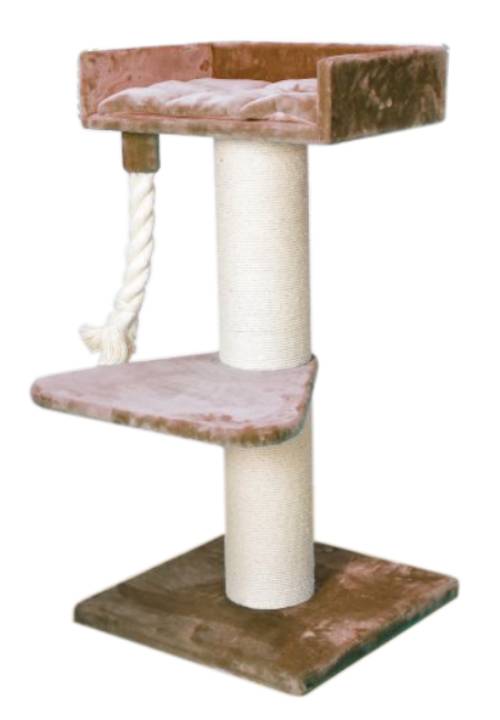 Škrabadlo pro kočky EmaHome CT-1215-BW / Deluxe / výška 121,5 cm / sisalové lano / hnědá/přírodní