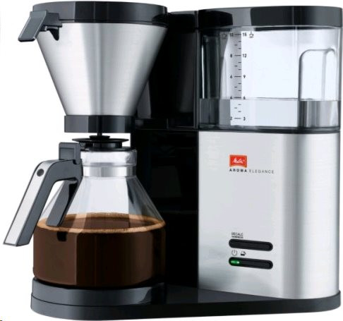 Překapávač Melitta Aroma Elegance 1012-01 / 1000 W / 10-15 šálků / nerez/černá / ZÁNOVNÍ