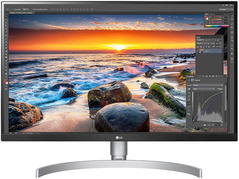 Kancelářský monitor LG 27UL850 / 27" (68,6 cm) / 3840 x 2160 px / 4K UHD / doba odezvy 5 ms / bílá/stříbrná / ROZBALENO