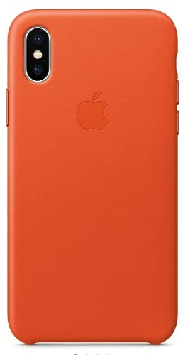 Kožené pouzdro na Apple iPhone X MQHT2FE/A / oranžová / ROZBALENO