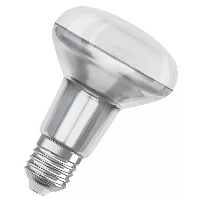 LED žárovka Osram Star GU10 / E27 / úhel paprsku 36° / teplá bílá / < 0,5 s / Ø 8 cm / 10 kWh/1000 h / 9,1 W / 670 lm / bílá/stříbrná