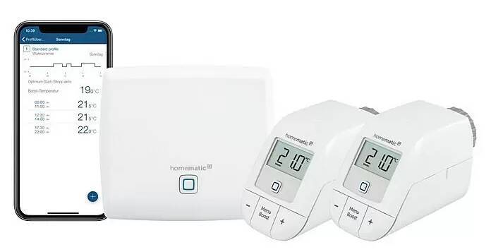 Startovací set topení Homematic IP HmIP-SK16-2 / 1 přístupový bod / 2 radiátorové termostaty základní / bílá