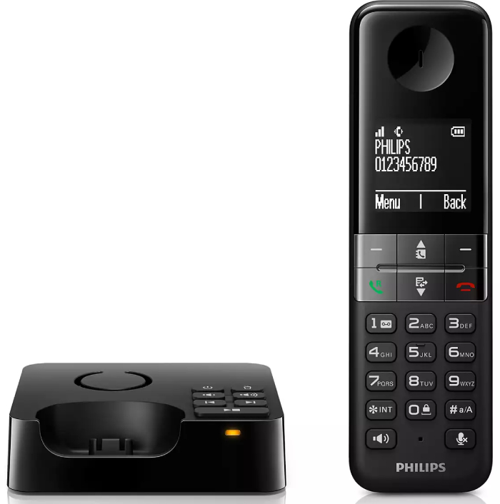 Bezdrátový telefon se záznamníkem Philips D4751B/01 / černá / ZÁNOVNÍ