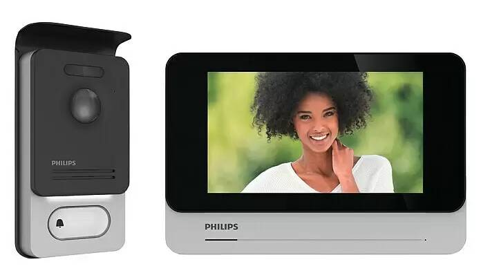 Bezdrátový videotelefon Philips WelcomeEye Comfort / dosah detekce 120 m / stříbrná/černá