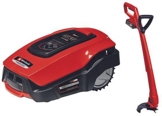 Set robotická sekačka Einhell Freelexo + vyžínač trávy Einhell Power X-Change 18 V / 2,5 Ah / doporučená plocha do 500 m² / ZÁNOVNÍ