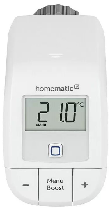 Digitální radiátorový termostat Homematic IP HmIP-eTRV-B-2 / 0 °C až +50 °C / na baterie / M30 x 1,5 mm / plast / bílá