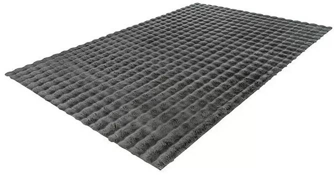 Huňatý koberec / 170 x 120 cm / 3D struktura / 100% polyester (vlas) / bavlna / 1900 g/m2 / šedá