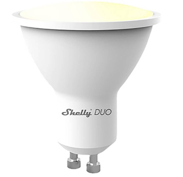 LED žárovka Shelly Duo GU10 / Wi-Fi / 2700-6500K / 5 W / 400 lm / dosah až 50 m / teplá bílá / studená bílá / bílá