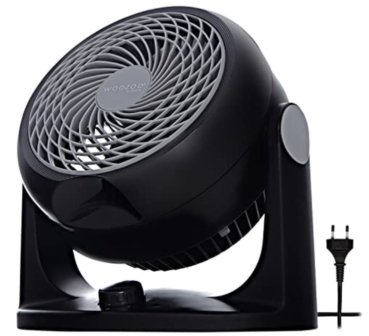 Stolní ventilátor Woozoo PCF-HD18N / 6 poloh / 3 rychlosti / 34 W / černá