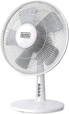 Stolní ventilátor Black+Decker BXEFD40E / 57 dB / 40 W / 3 rychlosti / 5 lopatek / oscilace / bílá / ZÁNOVNÍ