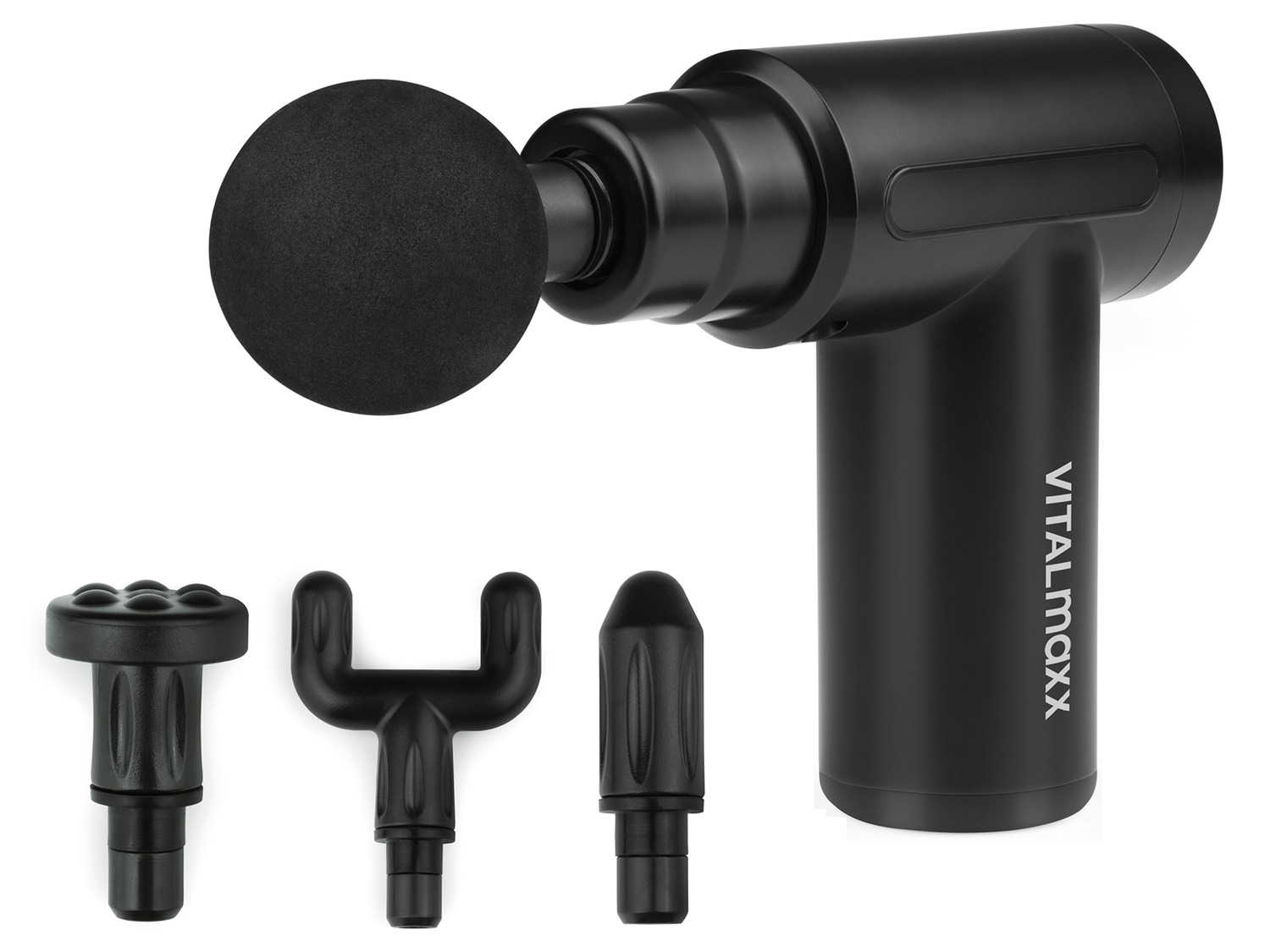 Masážní pistole VITALmaxx Mini Massage Gun Power Plus / 4 nástavce / černá / ROZBALENO