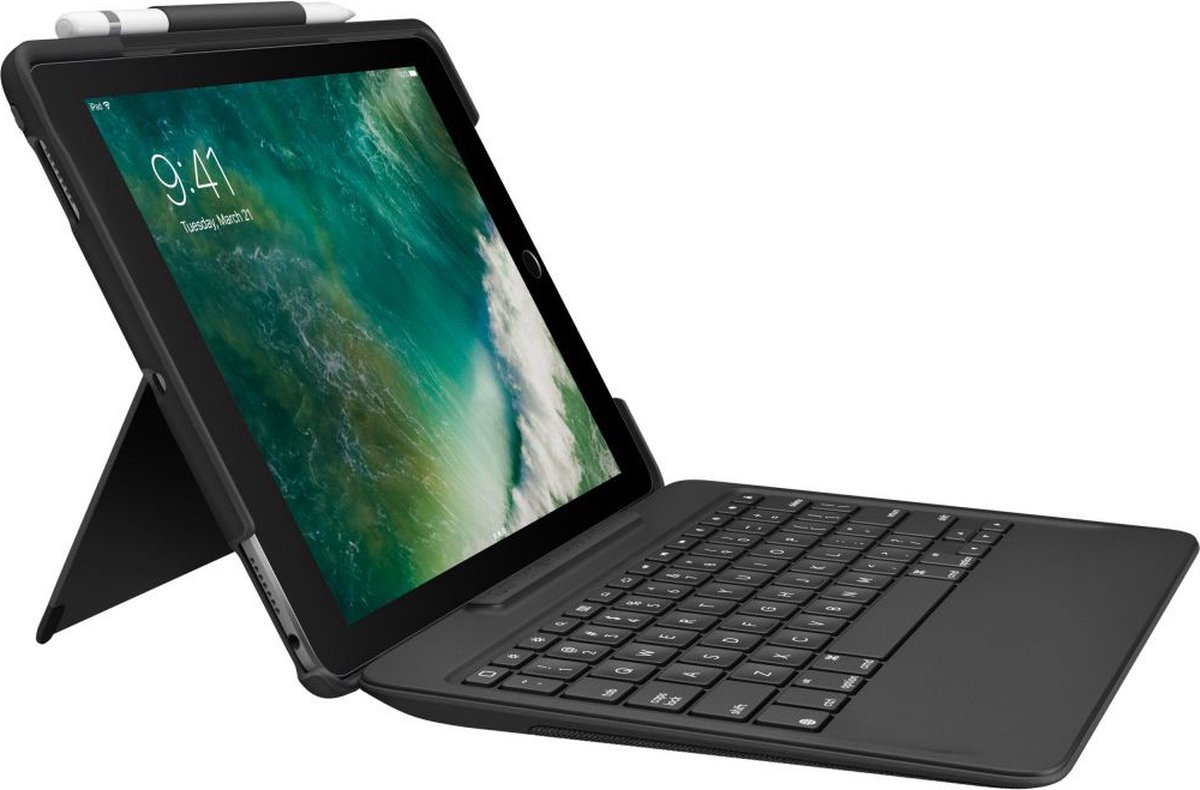 Pouzdro na tablet s klávesnicí Logitech Slim Combo pro Apple iPad Pro 10,5" / francouzská klávesnice / černá / ROZBALENO