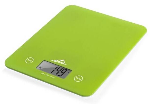 Digitální kuchyňská váha ETA Lori 2777 90010 / LCD displej / max. zátěž 5 kg / přesnost vážení 1 g / zelená / ROZBALENO