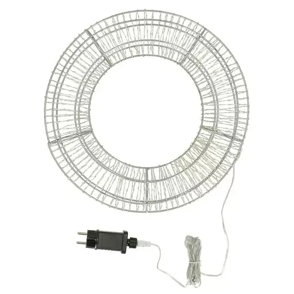 Světelná LED dekorace "Věnec" / 1500 LED / 40 × 9 cm / teplá bílá