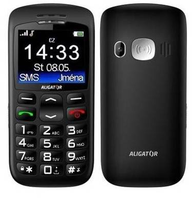 Mobilní telefon Aligator A670 Senior (A670B) / 900 mAh / 0,3 Mpx / 2,2" (5,6 cm) / TFT LCD displej / 220 x 176 px / černá / ROZBALENO