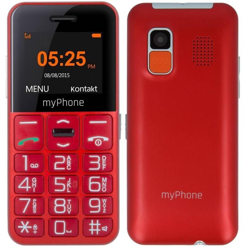 Mobilní telefon myPhone HALO EASY (TELMY10EASYRE) / 128 × 160 px / 1,77" (4,5 cm) / 0,3 Mpx / červená / ROZBALENO