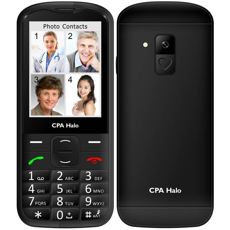 Mobilní telefon CPA Halo 18 Senior s nabíjecím stojánkem TELMY1018BK / 2,8" (7,1 cm) / 240 x 320 px / 900 mAh / FM rádio / černá