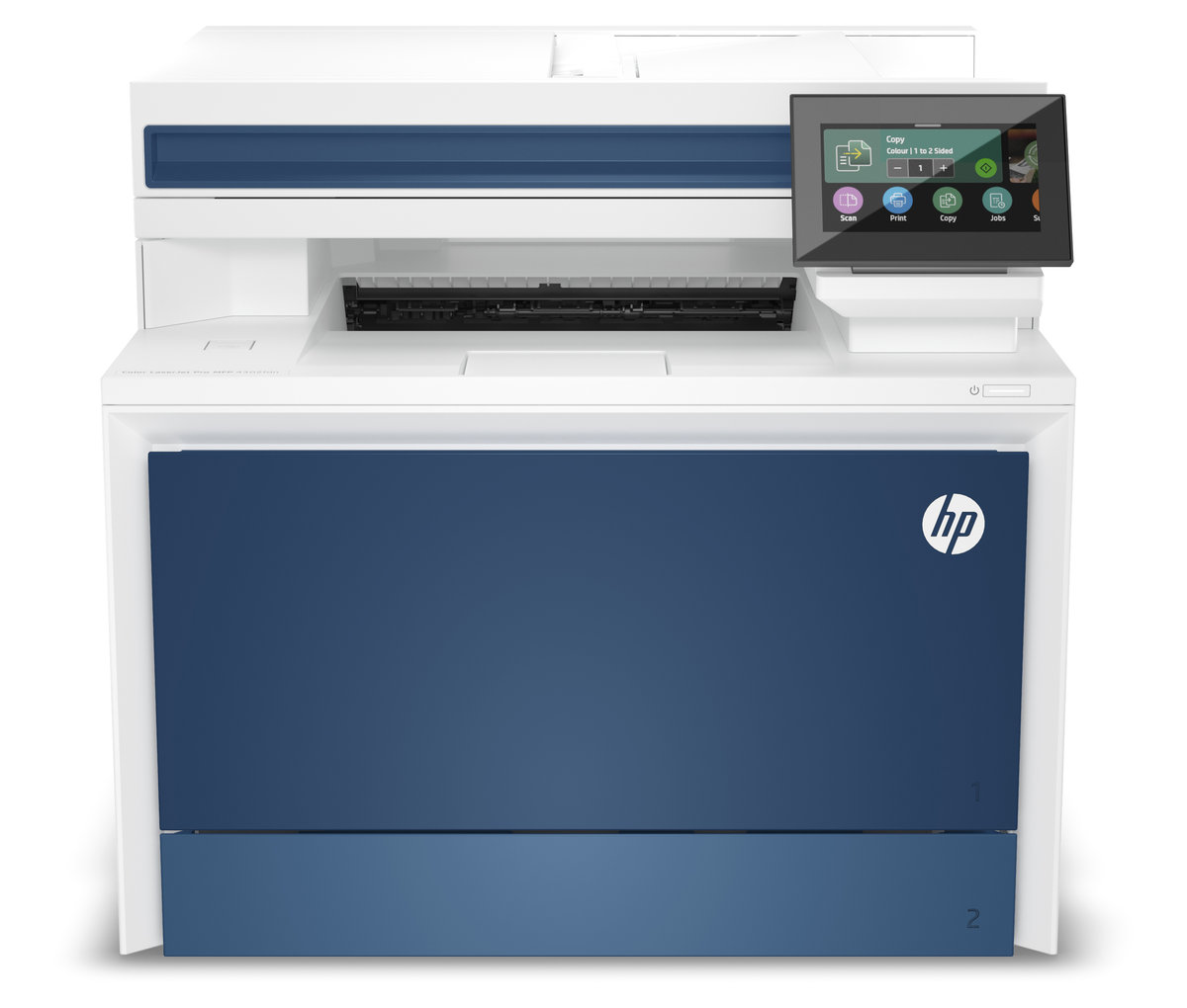 Multifunkční laserová tiskárna HP Color LaserJet Pro MFP 4302fdn / rychlost tisku až 33 str./min. / bílá/modrá