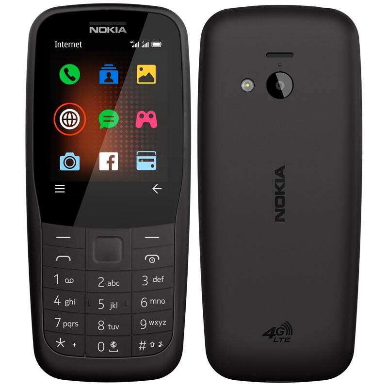 Mobilní telefon Nokia 220 4G Dual SIM (16QUEB01A02) / 4G LTE / 2,4" (6,1 cm) / 24 MB / 120 × 160 px / černá / ROZBALENO