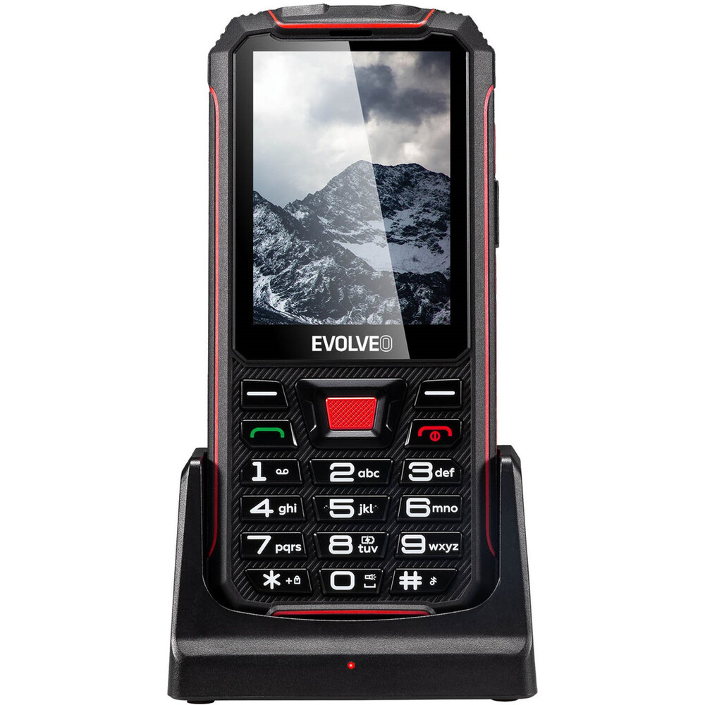 Mobilní telefon Evolveo StrongPhone Z4 (SGP-Z4-B) / IP68 / DUAL SIM / 320 × 240 px / 2,8" (7,1 cm) / IPS displej / černá/červená / ZÁNOVNÍ