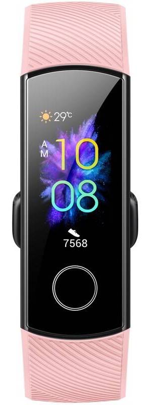 Fitness náramek HONOR Band 5 / 0,95" (2,4 cm) / 100 mAh / Bluetooth 4.2 / AMOLED displej / 240 x 120 px / růžová/černá / ROZBALENO