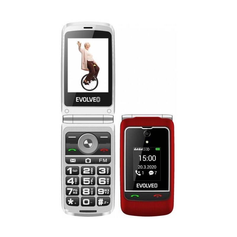 Mobilní telefon Evolveo EasyPhone FG EP-750-FGR / 1 000mAh / Dual SIM / červená / ROZBALENO