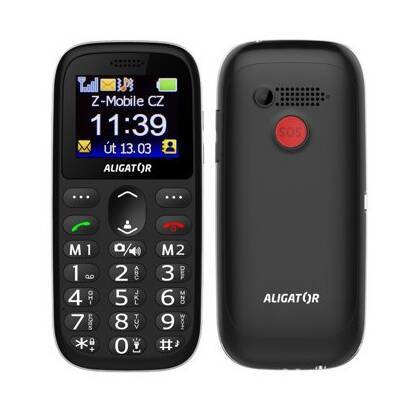 Mobilní telefon Aligator A510 Senior + nabíjecí stojánek / 1,8" / Li-Ion / Bluetooth / černá / ROZBALENO
