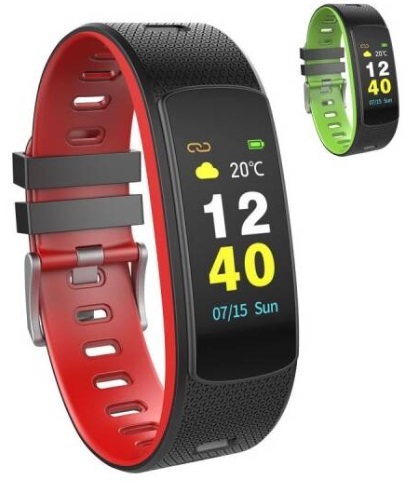 Fitness náramek Umax U-Band 116HR (UB513) / 0,96" (2,4 cm) / Bluetooth 4.0 / černá/červená/zelená / ZÁNOVNÍ