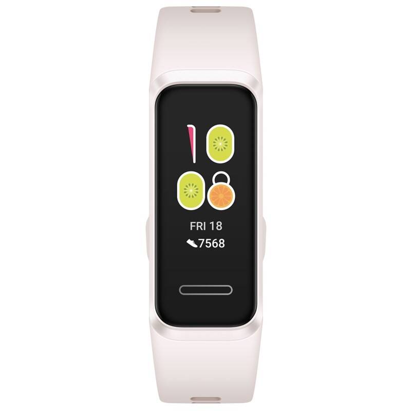 Fitness náramek Huawei Band 4 (55024460) / 91 mAh / Bluetooth 4.2 / 0,96" (2,4 cm) TFT displej / růžová/bílá / ZÁNOVNÍ