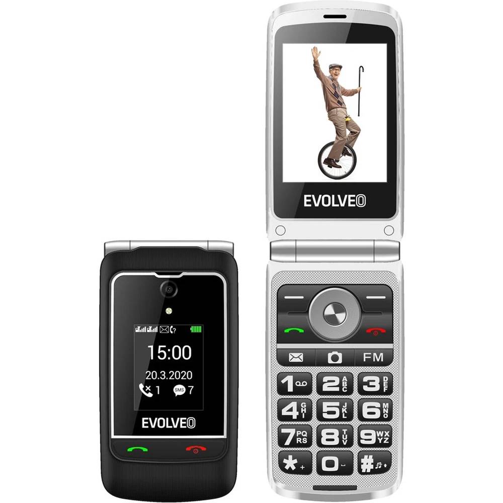 Mobilní telefon Evolveo EasyPhone FG + nabíjecí stojánek / 2,8" / Dual SIM / Bluetooth / černá / ROZBALENO