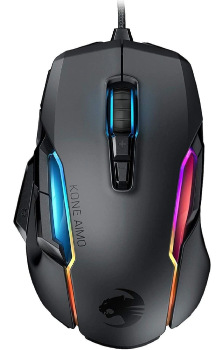 Herní myš Roccat Kone Aimo (ROC-11-820-BK) / RGB / akcelerace 50 G / 16000 DPI / vnitřní paměť 512 kB / černá / ZÁNOVNÍ