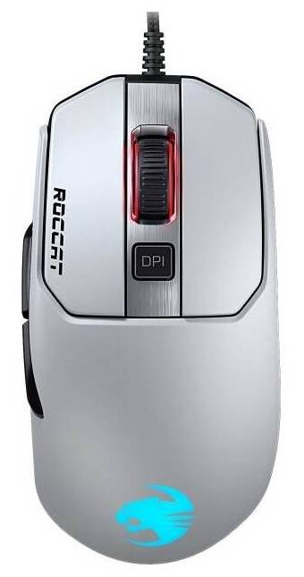 Herní myš Roccat Kain 122 AIMO RGB (ROC-11-612-WE) / pro praváky / 6 tlačítek / USB 2.0 / 16000 DPI / bílá / ZÁNOVNÍ