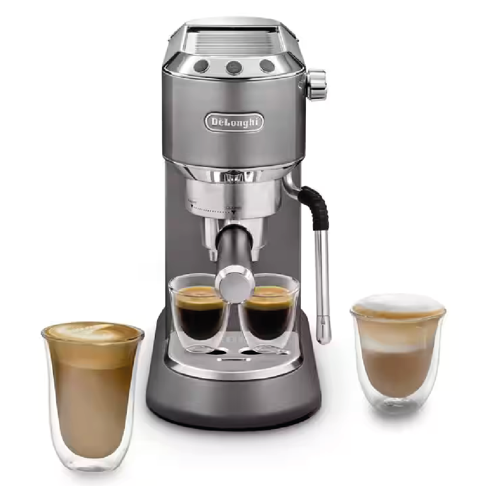 Pákový kávovar Espresso De'Longhi Dedica Arte EC885.GY / 1300 W / 1,1 l / 15 bar / šedá / ZÁNOVNÍ