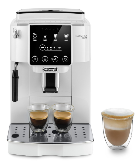 Automatický kávovar Espresso De'Longhi Magnifica Start ECAM 220.20 W / 1450 W / 1,8 l / 15 bar / 13 stupňů hrubosti mletí / bílá / ZÁNOVNÍ