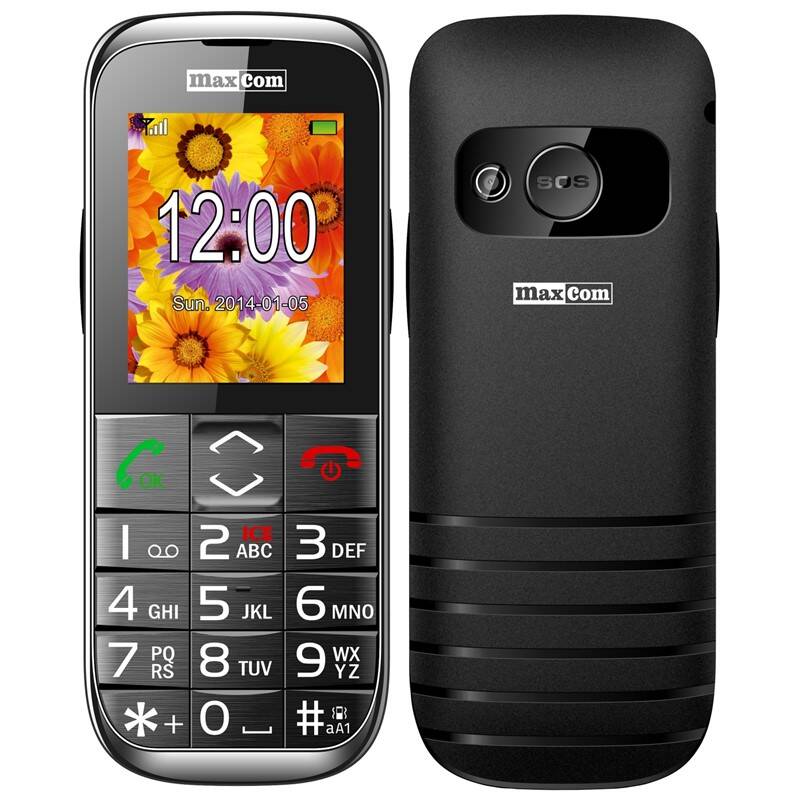 Mobilní telefon MaxCom Comfort MM720 s nabíjecím stojánkem / 2,2" / 800 mAh / černá / ROZBALENO