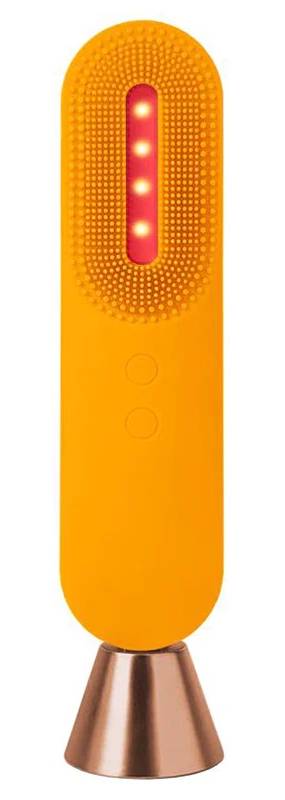 Fotonický čistící kartáček na obličej L(A)B Sonic Silicon / LED světelná terapie / oranžová / ROZBALENO