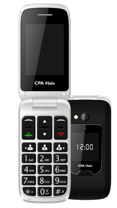 Mobilní telefon CPA Halo 15 Senior (TELMY1015BK) + nabíjecí stojánek / 800 mAh / 240 × 320 px / 2,4" (6,1 cm) / Bluetooth / černá / ROZBALENO