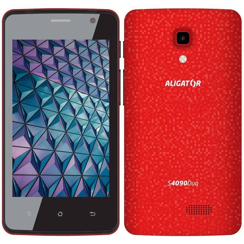 Mobilní telefon Aligator S4090 Duo (AS4090RD) / 4" / červená / ZÁNOVNÍ