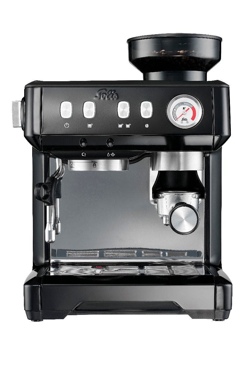 Pákový kávovar s vestavěným mlýnkem na kávu Solis Grind & Infuse Compact / 1600 W / černá / 2. JAKOST