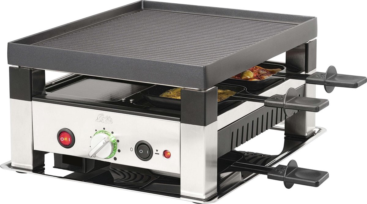 Elektrický stolní raclette gril pro 4 osoby Solis 5 in 1 7910 / 1400 W / černá/nerez / ZÁNOVNÍ