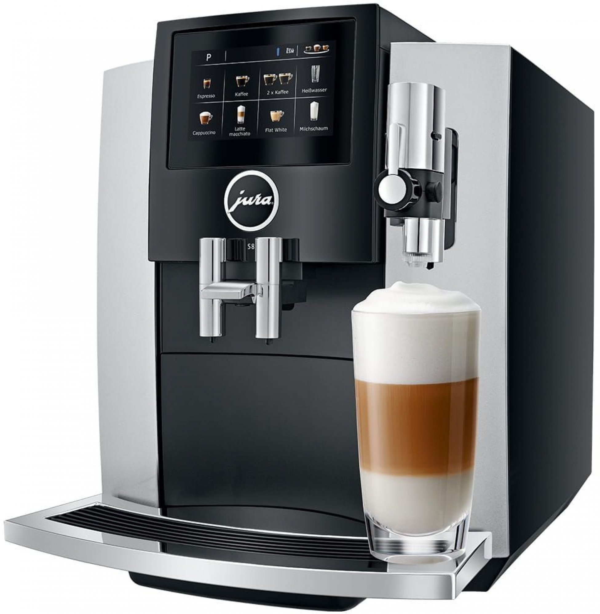 Automatický kávovar Jura S8 / 1450 W / 1,9 l / 15 bar / Moonlight Silver / ZÁNOVNÍ