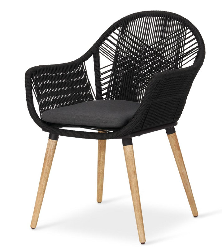 Skořepinová židle z textilního pletiva / nosnost cca 140 kg / 100% PE/ocel/dřevo / černá