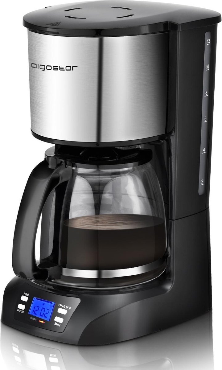 Kávovar na filtrovanou kávu Aigostar Benno 30QUJ / 800 W / 1,5 l / černá / ZÁNOVNÍ
