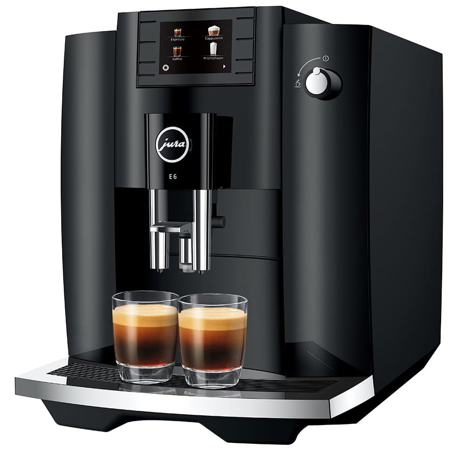 Automatický kávovar Jura E6 / 1450 W / 1,9 l / 15 bar / Piano Black / ZÁNOVNÍ