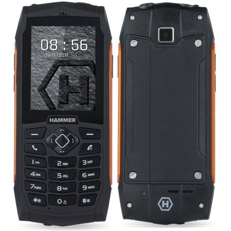 Mobilní telefon myPhone Hammer 3 / 2,4" / Dual SIM / Bluetooth / černá/oranžová / ROZBALENO